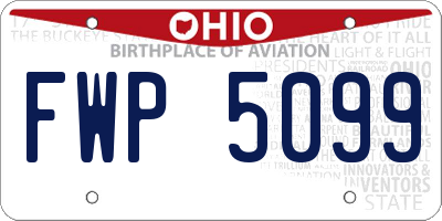 OH license plate FWP5099