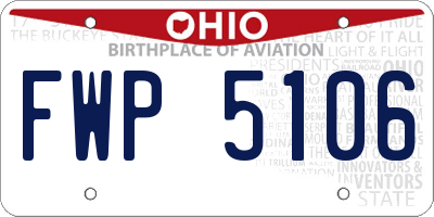 OH license plate FWP5106