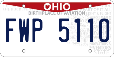 OH license plate FWP5110