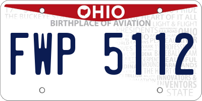 OH license plate FWP5112