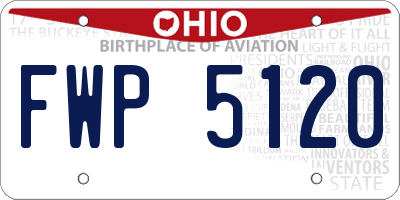 OH license plate FWP5120