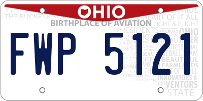 OH license plate FWP5121