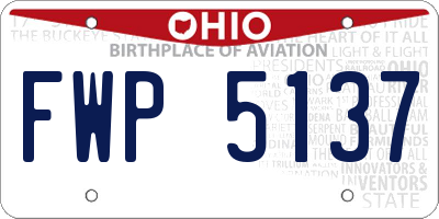 OH license plate FWP5137