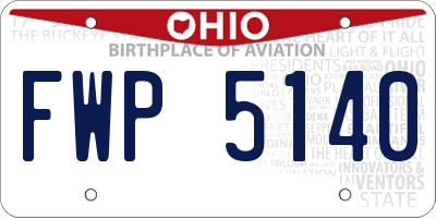 OH license plate FWP5140