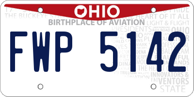 OH license plate FWP5142