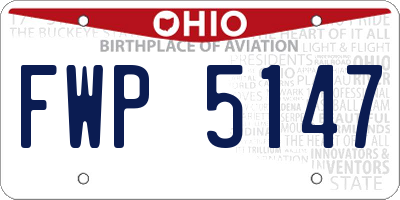 OH license plate FWP5147