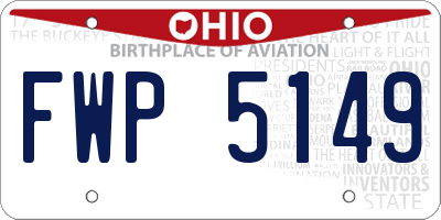 OH license plate FWP5149