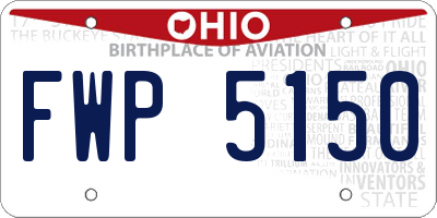 OH license plate FWP5150
