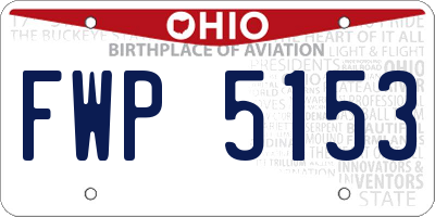 OH license plate FWP5153