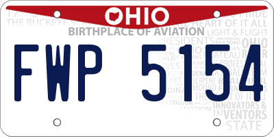 OH license plate FWP5154