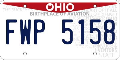 OH license plate FWP5158