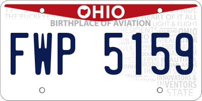 OH license plate FWP5159