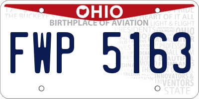 OH license plate FWP5163