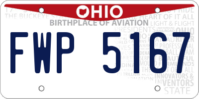 OH license plate FWP5167