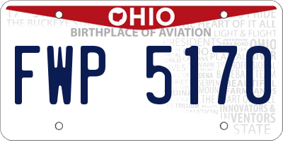 OH license plate FWP5170