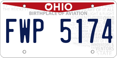 OH license plate FWP5174
