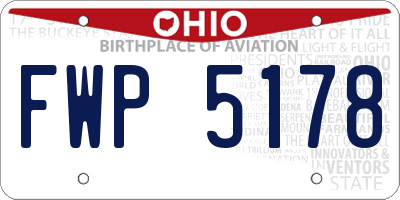 OH license plate FWP5178