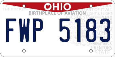 OH license plate FWP5183