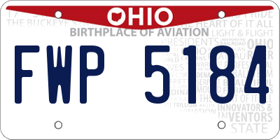 OH license plate FWP5184
