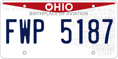 OH license plate FWP5187