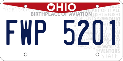 OH license plate FWP5201