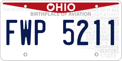 OH license plate FWP5211