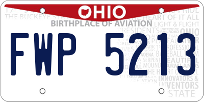 OH license plate FWP5213