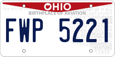 OH license plate FWP5221