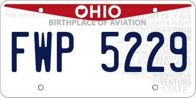 OH license plate FWP5229