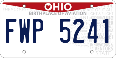 OH license plate FWP5241