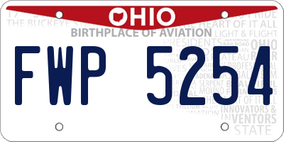 OH license plate FWP5254