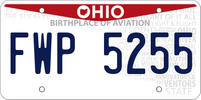 OH license plate FWP5255