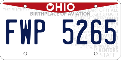 OH license plate FWP5265