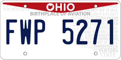 OH license plate FWP5271