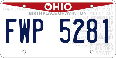 OH license plate FWP5281