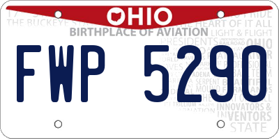 OH license plate FWP5290