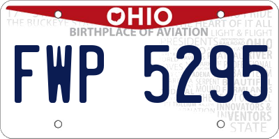 OH license plate FWP5295