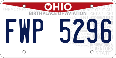 OH license plate FWP5296