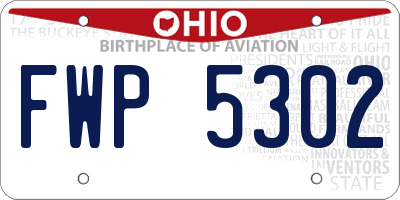 OH license plate FWP5302