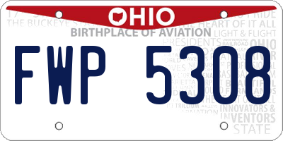 OH license plate FWP5308