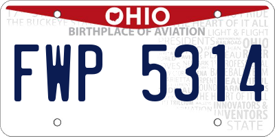 OH license plate FWP5314