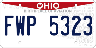 OH license plate FWP5323