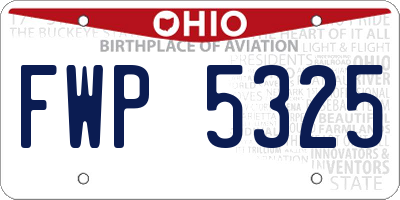 OH license plate FWP5325