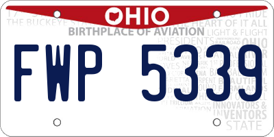 OH license plate FWP5339