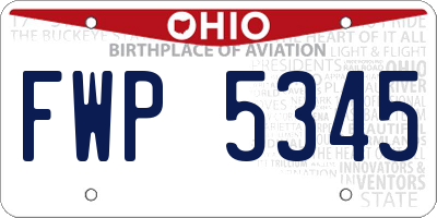 OH license plate FWP5345