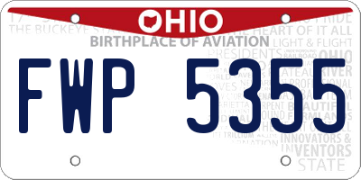 OH license plate FWP5355