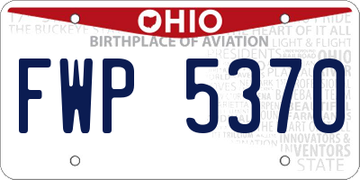 OH license plate FWP5370
