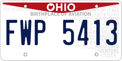 OH license plate FWP5413