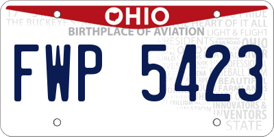OH license plate FWP5423