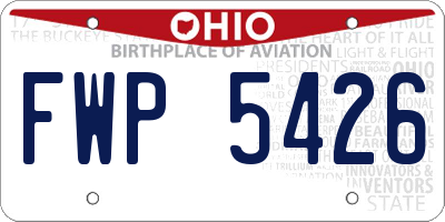 OH license plate FWP5426
